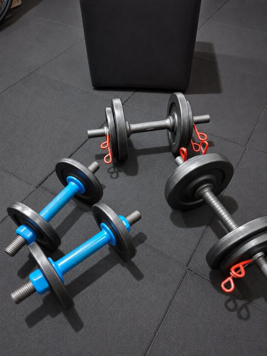 Halteres montáveis com anilhas e presilhas de fixação — Cia Postural